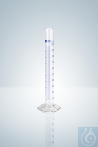 Measuring cylin. DURAN®, cl.B, blue grad,  250:2 ml, H 335 mm Measuring cylinder DURAN®, class B,...