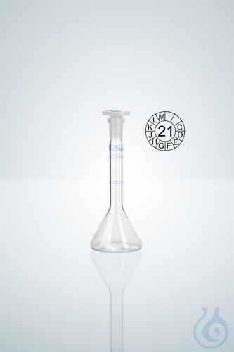VOLUMET. FLASK A CC 50 ML, CONICAL POLYST.BL.GR...