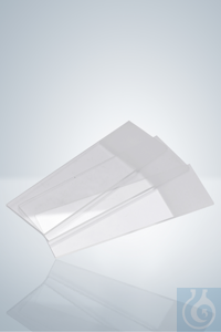 Microscopic slides, cello-wrapped,  extrawhite, 76x26 mm, frosted end, edges Microscopic slides,...
