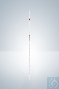 Grad. pipettes, cl. B, amber stain, grad., 1:0,01 ml Graduated pipettes, class B, amber stain...