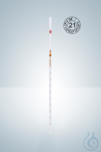 Pipet met schaalverdeling, klasse AS, bruine schaalverdeling, 2:0.02 ml Pipet met...