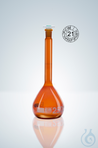 Fiole jaug. DURAN®, cl.A, en verre brun,, 500:0,25 ml, RN 19/26, H 260 mm Fiole jaugée DURAN®,...