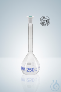 MESSKOLBEN A KB WH 25 ML POLYST. BLAU GRAD. NS12/21 Messkolben DURAN®, Kl. A, blau graduiert,...