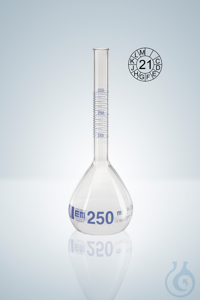MESSKOLBEN KB 300 ML FERTIGP. VERORDN. BLAU GRAD. Messkolben DURAN®, blau graduiert, 300:0,5 ml,...