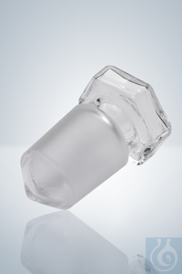 Hollow glass stopper, clear glass, NS, 7/16