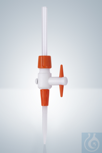 BÜRETTENHAHN AUSTAUSCHBAR PTFE M.PP-SPITZE,F.BÜR.M.ROHRANSATZ PTFE-Hahn mit PP-Spitze,...