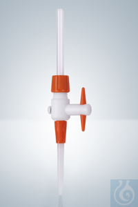 PTFE-stopcock with PP tip, for burette, tubes PTFE-stopcock with PP tip, for...