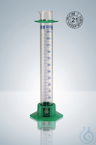 Measuring cylin. DURAN®, cl.A, blue, grad, 25:0,5 ml, H 170 mm Measuring cylinder DURAN®, class...