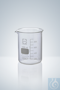 BECHER, N.F. DURAN 50 ML M. TEILUNG UND AUSGUß Becher DURAN®, niedrige Form, weiß graduiert, 50...