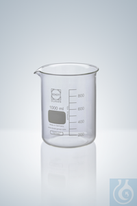 Beakers DURAN®, low form, white grad., 10000 ml, H 350 mm, graduation a.spout Beakers DURAN®, low...