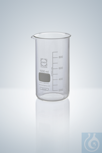 BECHER, H.F. DURAN 3000 ML M. TEILUNG UND AUSGUß Becher DURAN®, hohe Form, weiß graduiert, 3000...