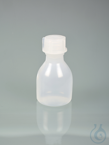 Narrow-necked bottle, LDPE transp., 20 ml, w/ cap