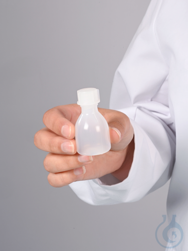 Narrow-necked bottle, LDPE transp., 20 ml, w/ cap