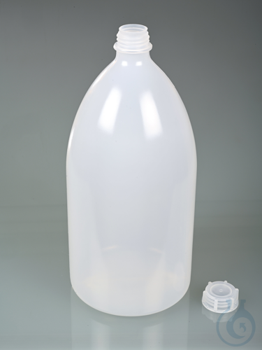 Narrow-necked bottle, LDPE transp., 3000 ml, w/cap