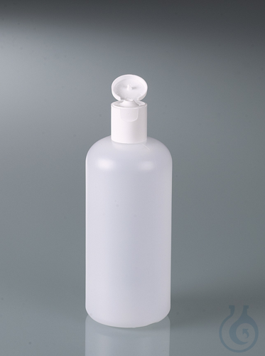 Round bottle w/ snap closure, HDPE, 100 ml