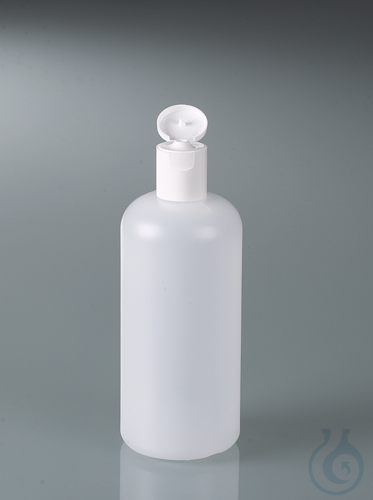 Rundflasche mit Klappverschluss, HDPE, 500 ml