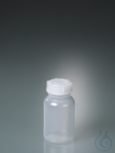 Wide-necked bottle, LPDE, round, 100 ml, w/ cap