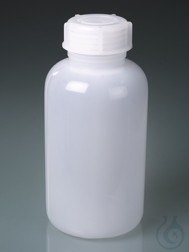 Wide-necked bottle, LPDE, round, 200 ml, w/ cap