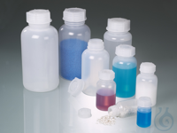 Wide mouth sampling bottle 500ml, LDPE, with closure  Wide-necked bottle, LDPE, transparent...