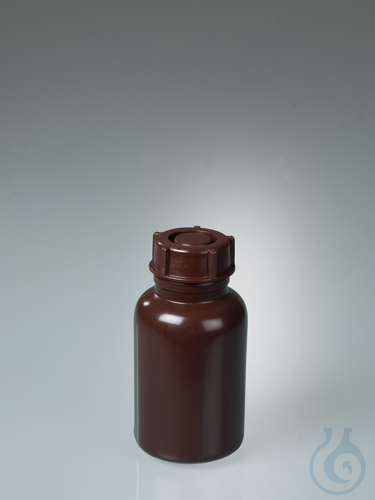 Weithalsflasche, LDPE braun, rund, 500 ml, m.V.