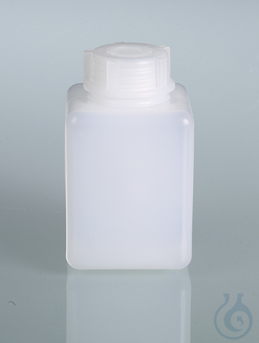 Narrow-necked square bottle, HDPE, 100 ml, w/ cap