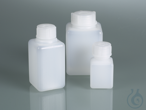 Vierkantflasche quadr., Enghals, HDPE, 100 ml,m.V.