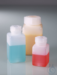 Wide-necked square bottle 1000 ml HDPE, with cap