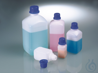 Square/chemical bottles 100 ml Narrow neck   Narrow mouth square bottles, HDPE, with...