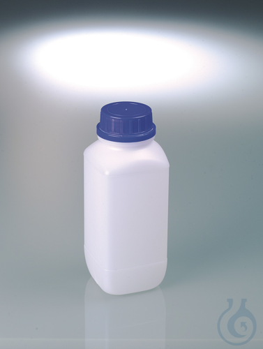 Wide-necked reagent bottle, HDPE, 500 ml, w/ cap