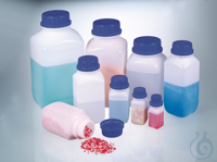Wide neck bottle 50ml, HDPE, transparent, w.closure, UN approved w. PP Originality closure, blue...