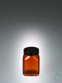 Weithalsdose vierk., PVC brauntransp., 200ml, m.V. Die braun-transparente, quadratische...