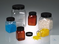 Wide-necked box, square, PVC amber, 100 ml, w/ cap The wide opening of the container enables easy...