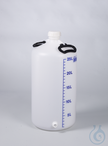 Vorratsflasche mit Gewindestutzen, HDPE, 25l, m.V.