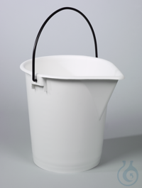 Labor-Eimer, PE weiß, m. Ausguss, m. Skala, 15 l Labor-Eimer für Transport, Umfüllen und Mischen....