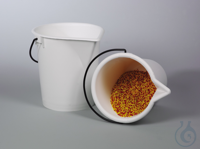 Laboratroy bucket, PE white, w/ spout, 15 l Laboratory bucket for transporting, decanting and...