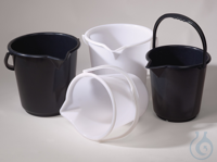 Bucket HDPE, black, w/ spout and scale, 10,5 l For transporting, decanting and mixing. Wide spout...