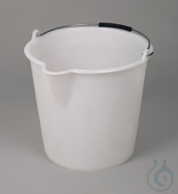 Industrial bucket, LDPE white, w/metal handle, 17l Industrial bucket for transporting, decanting...