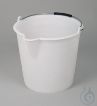 Industrie-Eimer, LLDPE weiß, mit Metallbügel, 12 l Industrie-Eimer für Transport, Umfüllen und...