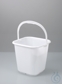 Vierkanteimer, PE transp., m.Skala, m.Trageb., 14l Eimer für Transport sperriger Güter....