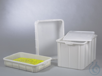 Allzweck-Lagerbehälter,weiß,LxBxH660x450x410mm,94l Praktische Lagerbehälter mit geschlossenen...