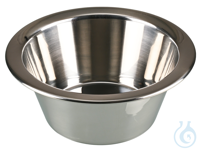 Laboratory bowl, conical/flat bottom, 304, 530 ml This cylindrical, stainless...