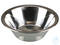 Laboratory bowl, conical/flat bottom, 304, 940 ml This cylindrical, stainless...
