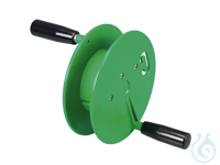 Manually-operated reel PP, green Manually-operated drum reel made of...