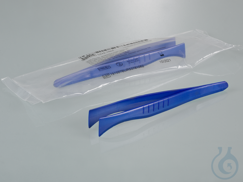 Sterile Pinzette, detektierbar, breite Spitze, PS