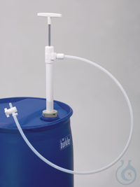 Barrel pump Ultrarein from PTFE immersion depth 600 mm, dipping tube 32 mm, with tubing Barrel...