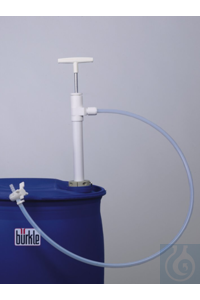 Barrel pump Ultrarein from PTFE immersion depth 950 mm, immersion tube-Ø 32 mm, with tubing...