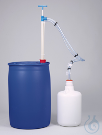 Barrel pump, gas tight, PP universal-adapter 30-70 mm Ø  Gas-tight barrel pump, PP The gas-tight...