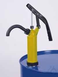 Lever pump, yellow, Piston rod stainless steel