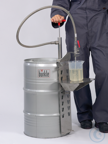 Stainless steel barrel pump w/d. hose/stopc.,91cm