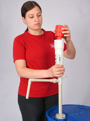 AccuOne akkubetr. Fasspumpe m. Auslaufbogen, 100cm